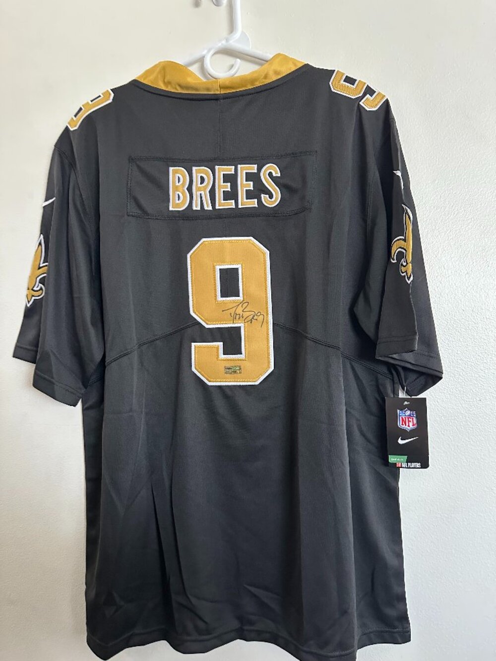 DREW BREES SIGNED NEW ORLEANS SAINTS AUTOGRAPHED NIKE JERSEY W/COA - Large - 5-1